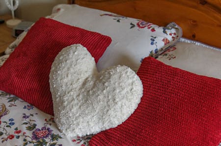 Close-up of heart cushion