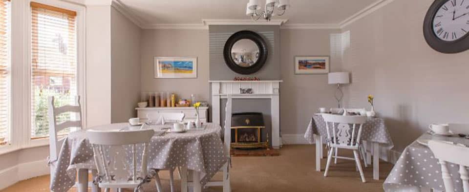 The Breakfast Room and Fireplace at Alverstone B&B Sheringham
